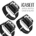 iCASEIT Apple Watch Case Screen Protector 38mm (Pack of 3) - Bumper Case with Screen Protector for Full Protection for Apple Watch 38 mm - Black x 3