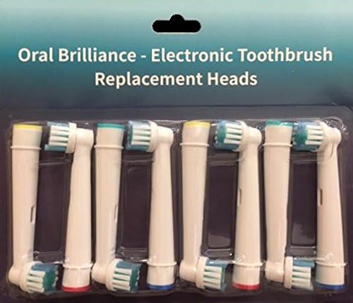 Generic Oral B Braun Compatible Electric Toothbrush Replacement Heads by Oral Brilliance - Pack of 8