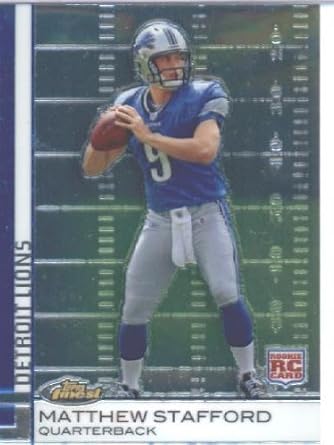 Amazon.com: 2009 Topps Finest Football Rookie Card #100 Matthew Stafford: Collectibles & Fine Art Amazon.com: 2009 Topps Finest Football Rookie Card #100 Matthew Stafford: Collectibles & Fine Art