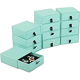 Nsmykhg Jewelry Gift Box Velvet-Lined,12 Pack Compact Drawer Style for Earrings & Rings, Necklace & Bracelet Organizer, 3.93x3.93x1.65 Inches, Stackable Elegant Jewelry Display & Storage Box (Blue)