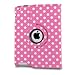 ELEOPTION Auto Sleep/Wake Function 360 Degree Rotating Smart Case Cover for 7.9 inch Apple iPad Mini/iPad Mini 2 Mini 3 with Retina with a Stylus as a Gift (Polka Dot Pink)