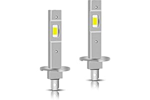 SWQS 2PCS H1 LED Bulb, 1:1 Mini Size Fog Light Bulbs, 800% Brighter 6500K Cool White, Plug and Play, No Adapter Required Interior Lights Dome Map Door License Plate Lights Raplacement, Pack of 2