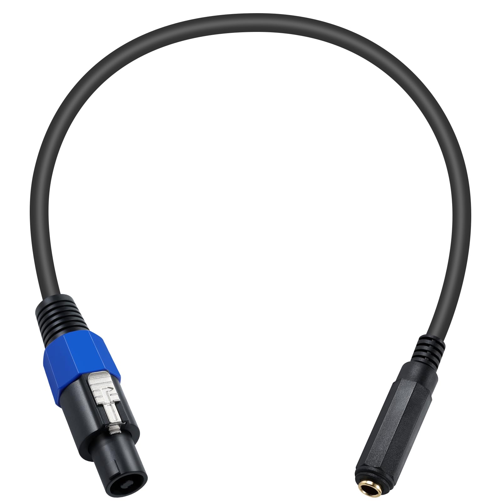 Maxhood Speakon to 1/4 Speaker Cable, 1.5ft Speakon to TRS 1/4 Cable, 22AWG Speakon Male to 1/4 TRS Female Audio Connection Heavy Duty Cord for Speaker/Amplifier/Mixer