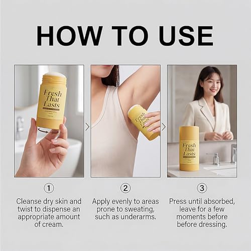Fresh That Lasts Deodorant Stick, Vanilla & Pistachio Perfumed Stick, Fresh Moisturizing Deodorant Balm, All-Day Odor Protection for Women & Men, Underarm Brightening Care (1Pcs)