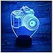 PRY-OOO 3D Illusion Lamp Camera Night Light for Kids Toy Toddlers Illusion Birthday Gift LED Desk Table Lamp Optical Effect Lights Remote Control Touch Home Decor Holiday Birthday