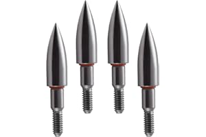 YI XIAN ARCHERY Stainless Steel Archery Field Points,9/32″，19/64″，5/16″，11/32″Size 100/125/150/175/200 Grains,Easy Pull Various, Screw in Archery Field Tips(1 Dozen 12 PCS)