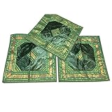 Mogul Green Cushion Cover Patchwork Handmade Couch Ethnic Cushion Shame 3 pc