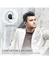 Auriculares inalámbricos, Bluetooth 5.0 True Auriculares inalámbricos 15H Tiempo de reproducción Incorporado Micrófono HD   Negro