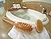 20” (51cm) Bamboo Body Brush, with Hand Brush and Hook by bathique – Dry Brush Anti Cellulite with Wood Bead Massager
