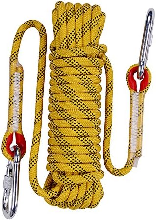 Rock Climbing Rope, 12mm Diameter Static Outdoor Hiking Accessories High Strength Cord Safety Rope (10m,32ft)(20m,65ft) (30m,98ft) (40m, 131ft) (50m,164ft)