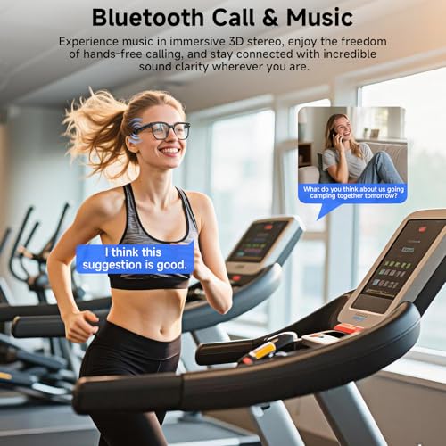 AI Smart Glasses with Camera, 4K 800W HD Video Recording Glasses with Audio, Bluetooth Sunglassess with Camera, Real-Time Translation, Voice Assistant, Object Recognition, Hands-Free Music Calls