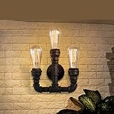 HYY@ vintage loft wall lamps 3 Arm Industrial water pipe wall Lamp lamparas de pared Retro Wall Sconce Light for bar cafe Restaurant