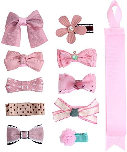 BonnyGirl Boutique Baby Girls Toddler Hair Bow Clips Barrettes with Hair Bows Holder