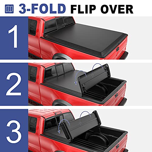 MOSTPLUS TriFold Soft Truck Bed Tonneau Cover On Top Compatible with 20152022 Ford F150 F150