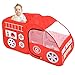 SpringBuds Fire Truck Kids Play Tent, Kids Room Decor Playhouse Indoor Outdoor Pop Up Play Tent Pretend Vehicle for Boys Girls