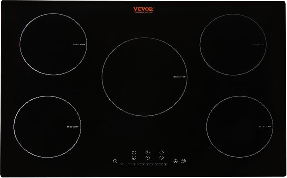 VEVOR Built-in Induction Electric Stove Top 30 Inch,5 Burners Electric Cooktop,9 Power Levels & Sensor Touch Control,Easy to