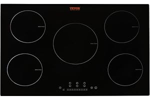 VEVOR Built-in Induction Electric Stove Top 30 Inch,5 Burners Electric Cooktop,9 Power Levels & Sensor Touch Control,Easy to Clean Ceramic Glass Surface,Child Safety Lock,240V
