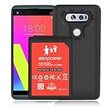 LG V20 Battery , AexPower LG V20 [10800mAh] Extended Battery Replacement with Soft TPU Full Edge Protection Case for LG V20 BL-44E1F (Up to 3.3X Extra Battery Power) - Black [18 Month Warranty]
