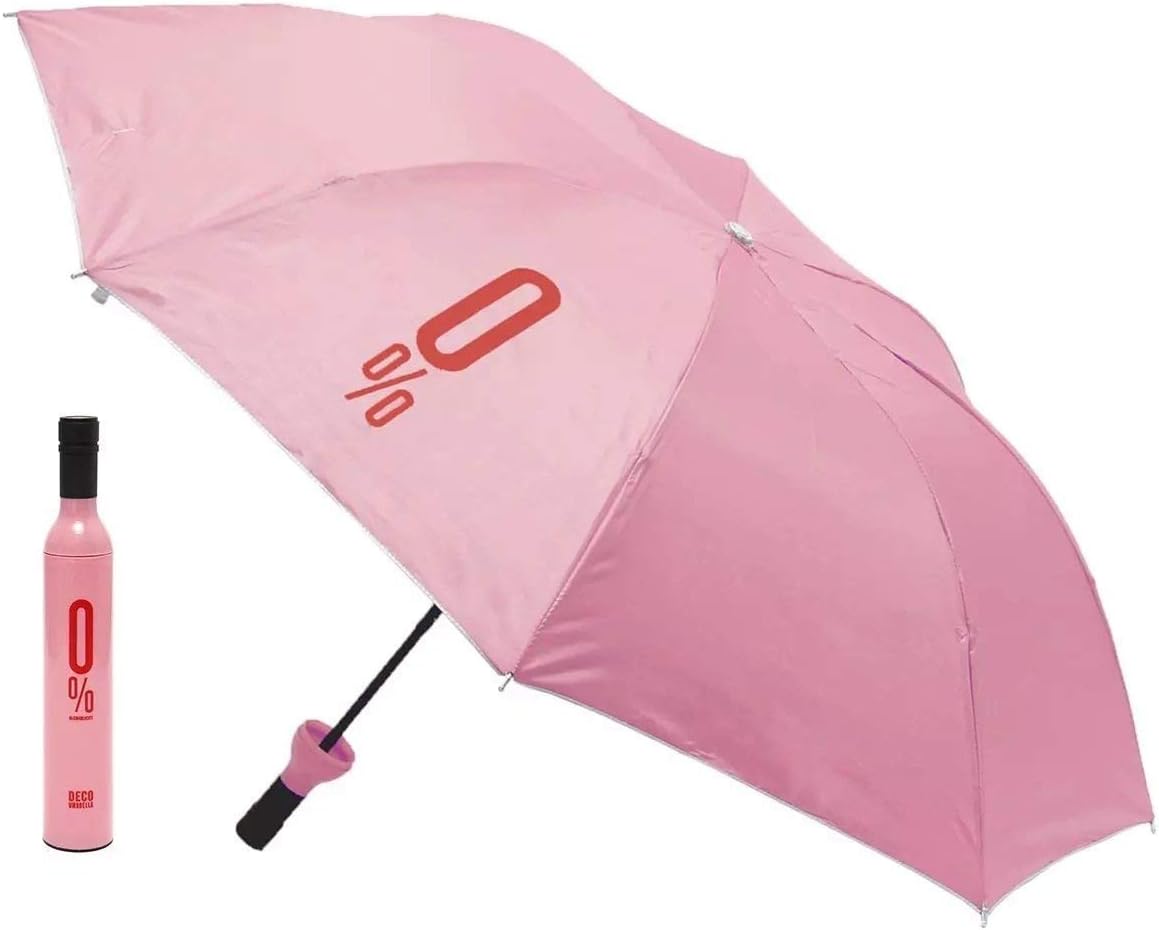 SEAHAVEN Colors Trend Newest Windproof Double Layer Umbrella with Bottle Cover Umbrella for UV Protection & Rain | Outdoor Car Umbrella for Women & Men(Multi Color) (Pink)