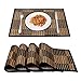 Bamboo Placemats for Dining Table, Placemats Set of 4,Stain-Resistant,Heat-Resistant Place Mats,Durable and Sturdy Dining Place Mats for Kitchen Table (Black)