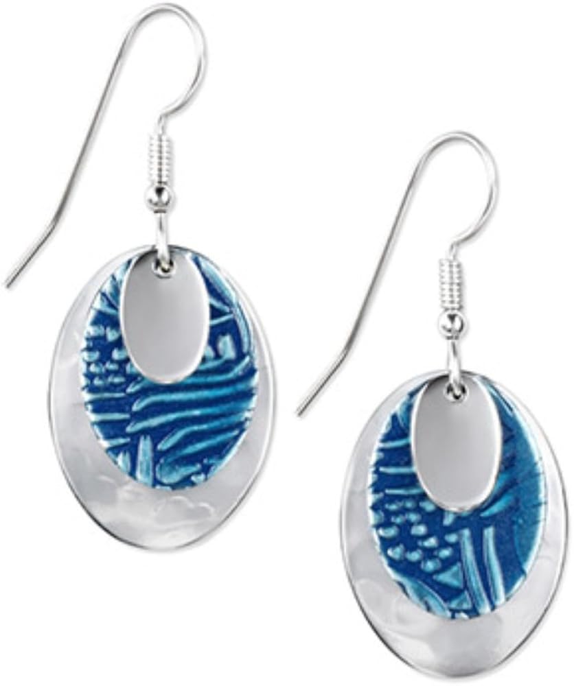 Silver Forest Earrings silver oval blues Jewelry