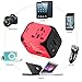 International Travel Adapter Charger - Worldwide AC Socket - 2.4A Dual USB Charging Ports for US, UK, EU, AU - Safety Fuse (RED)