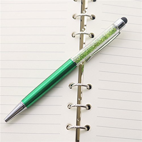 REFURBISHHOUSE 8PCS Random Colorful Crystal Pen Diamond Ballpoint Pens Fashion Creative Stylus Touch Pen Novelty Gift Office Material School Supplies