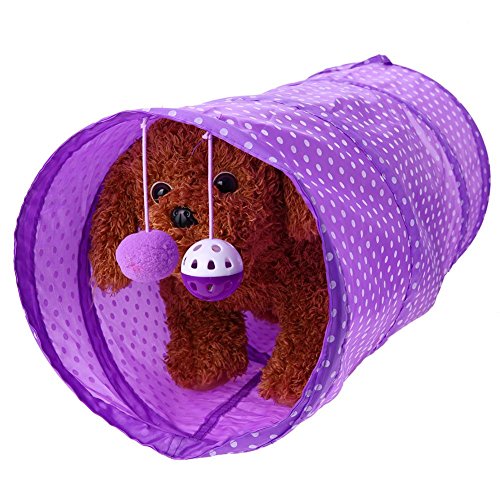 image for WinnerEco Pet Cat Tunnel Tubes, Funny Toy Foldable Solid Dot Tent Trai