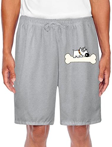 Jonen Men Bull Terrier Stepped On Big Bone Shorts Sweatpants Ash Size L
