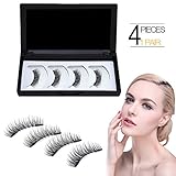 3D Magnetic Eyelashes Reusable False Eyelashes for Natural Look (1 Pair 4 Pieces), No Glue Required Fake Mink Lashes