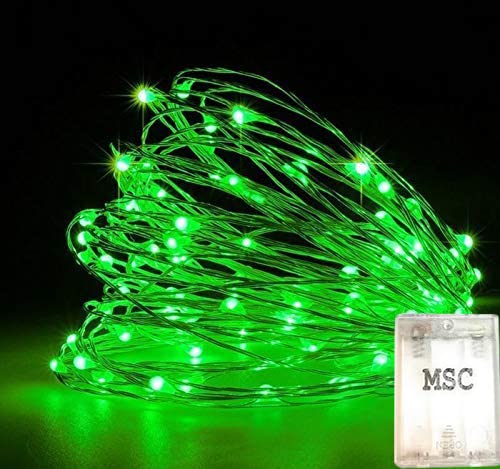 MSC - 23ft / 7m -70 Led's Batt Powered LED Green Coloured String Fairy Lights On Copper Cable, Ideal for Christmas, Xmas, Party,Wedding,Decoration Green-Batt-7m