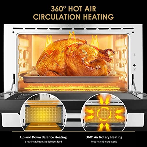 Dxmocos 30L Air Fryer Toaster Oven, Stainless Steel Air Fryer Rotisserie Combo, 21 in 1 Countertop Ovens, Innovative 360 ° Air Frying Technology, Large Air Fryers Oven