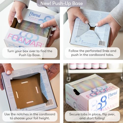 Framar Ethereal Hair Foils For Highlighting - Pop Up Hair Foil, Highlight Foils For Hair, Aluminum Foil Sheets, Salon Foils For Hair Stylist, Hair Dye Supplies, Non Slip 500 Pop Up Foil Sheets