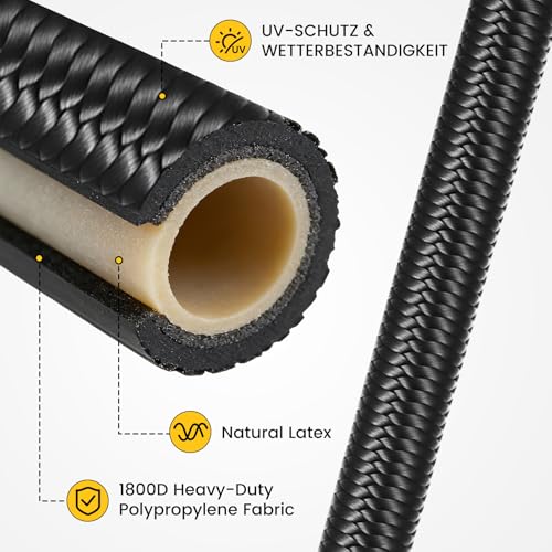 Hejo 4 Pieces Elastic Bungee Cord with Adjustable Hooks, 100 cm High Strength Durable Elastic Sandow with Carabiner, Black Latex Rubber Bungee Cord for Camping, Tarpaulins, Tents, Car and Motorcycle