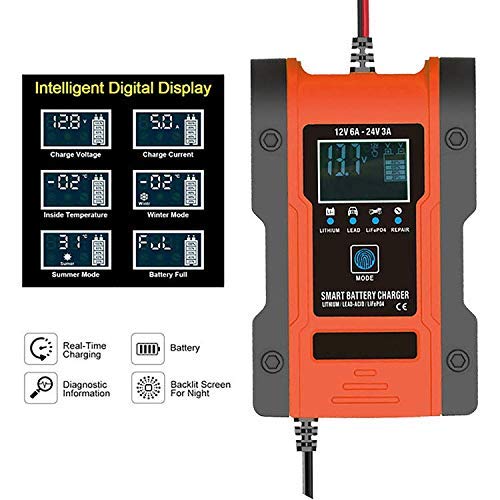Temps De Charge Batterie Moto 12v 10ah BUDDYGO Chargeur de Batterie Intelligent 12V/24V 8A, Mainteneur de
