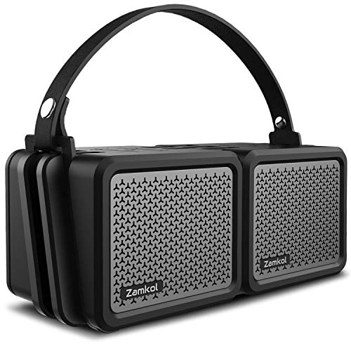 Zamkol Bluetooth Speakers, 2 in 1 Portable Speaker Waterproof 25W Wireless Stereo Pairing Booming Bass, IPX7, Built-in Mic, Durable for Home Party, Outdoor, Travel, Camping