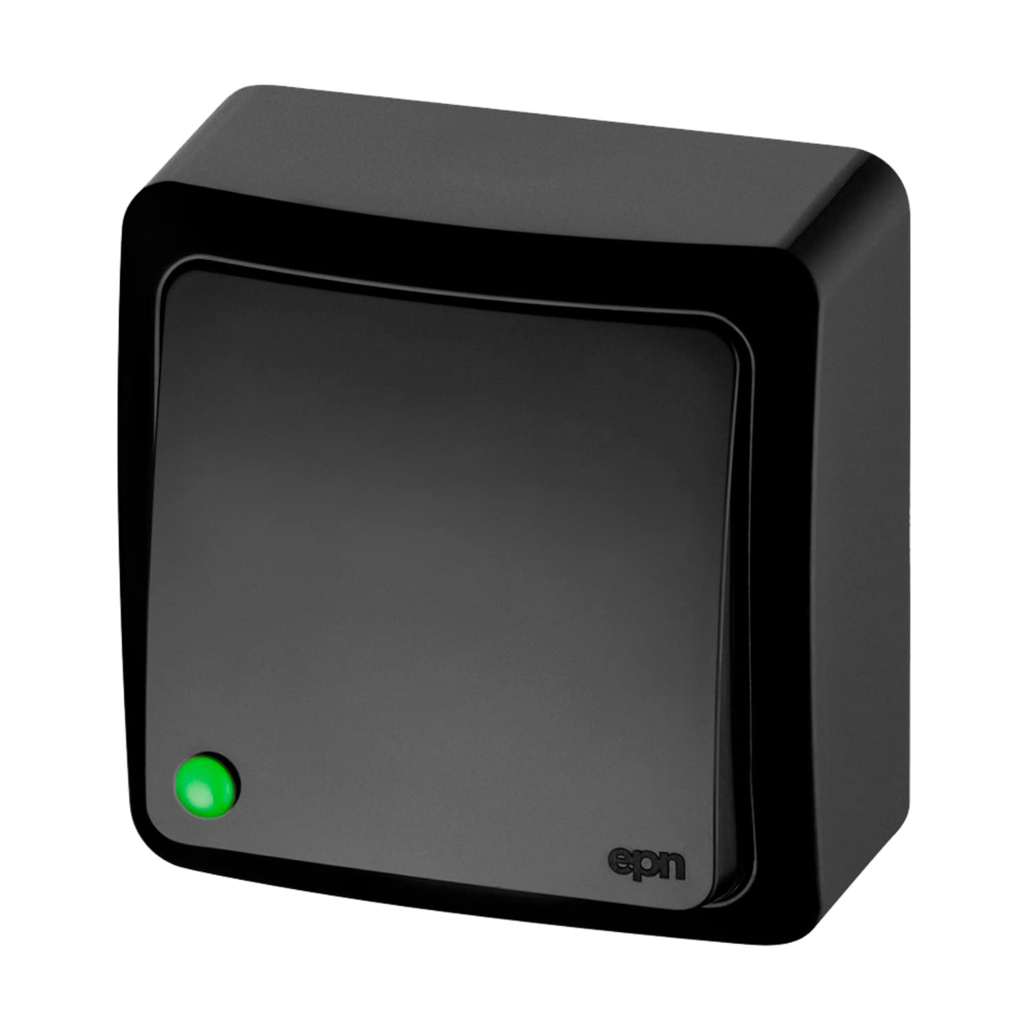 asvendo Electro/Surface-Mounted Series/Light Switch/Toggle Switch/Push Button / 1-Way Socket / 2-Way Socket/Black (Bell Button)