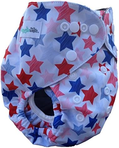 AngelicWare 4th July Cloth Diaper + 5 Layer charcoal Bamboo for All in One Size Pocket Baby Diapers + eBook