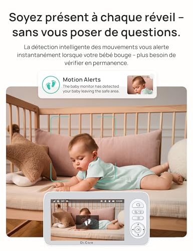 Dr.Care LumiView Plus WiFi Baby Monitor with 2 Cameras - 5.5" 1080P & 2K Display, 5000mAh Removable Battery, Privacy Mode, RGB Night Light, HD Night Vision, Crying & Motion Alert