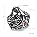 MAIKEDIAO Men's Vintage Gothic Stainless Steel Skull Clown Engraved Biker Ring Band Punk Knight Jewelry Silver Gold (Silver A, 11)