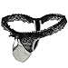 FEESHOW Mens Lace Sissy Pouch Panties Crossdress Bikini Breifs Thongs G String (L, Black)