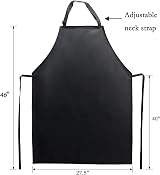 2 Pack 46" Waterproof Rubber PVC Aprons Kitchen Heavy Duty view 4