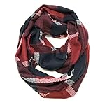 Wrapables Plaid Print Winter Infinity Scarf, Navy and Wine Wrapables Plaid Print Winter Infinity Scarf, Navy and Wine