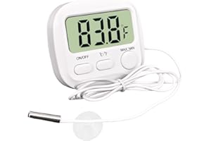 PAULTEMP Digital Aquarium Water Thermometer with Large LCD Screen, Measurement Range -58℉ to 572℉, Display ±1℉/±0.5℃, Fish Tank Decoration Accessories, Idea for Reptile, Aquatic, Tub, Refrigerator and Freezer