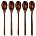 Wooden Spoons, Wood Spoons for Eating, 5 Pieces Japanese Natural Plant Ellipse Wooden Ladle Spoon Set for Cooking Mixing Stirring Honey Tea Soda Dessert Coconut Bowl Nonstick Pots Kitchen,FDA Approved primary