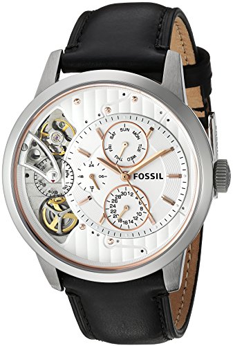 Fossil Mens ME1164 Townsman Twist Multifunction Black Leather Watch