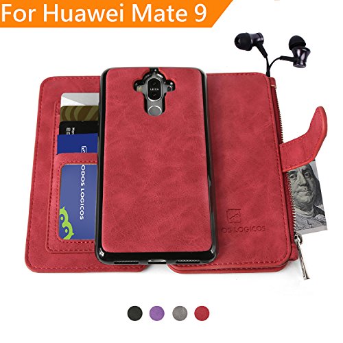 Huawei mate 9 case, modos logicos [detachable wallet fo…