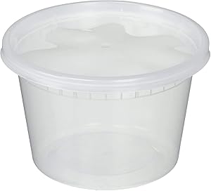 16 ounce Clear Deli/Soup Container with Lid, Stackable, (24 pieces) Microwavable, Food Storage