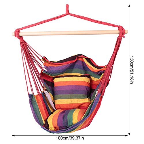 TANKE Canvas Outdoor Hängesessel Sitzkissen Hollywoodschaukel mit Kissen für Camping Garten – Bild 8