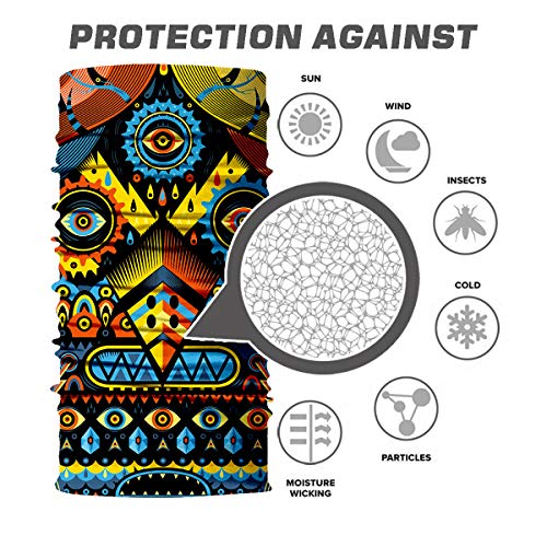 MIRKOO 3D Breathable Seamless Tube Face Mask, Dust-proof Windproof UV Protection Motorcycle Bicycle ATV Face Mask for Cycling Hiking Camping Climbing Fishing Hunting Motorcycling (NART-489)